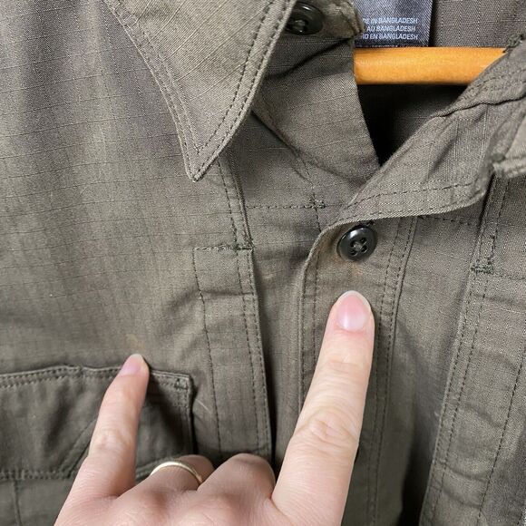 5.11 Tactical TacLite Professional Long Sleeve Shirt Size Large Green Work - Picture 7 of 7